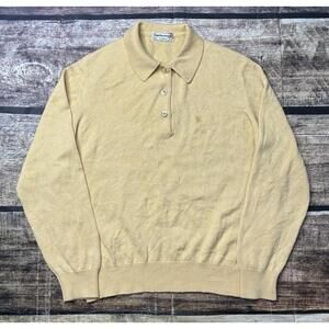 Burberry Sweater Womens 44 US Large Merino Wool Blend Polo Spain FLAW 90s